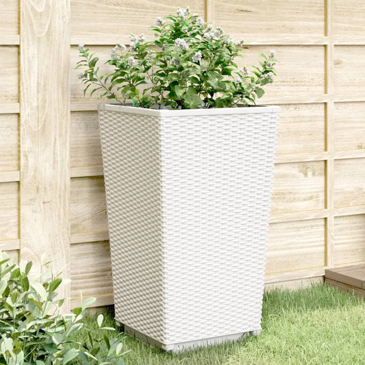 Plantenbakken 2 st 32,5x32,5x57 cm polypropeen wit is nu te koop bij PeponiXL, paradijselijk wonen!