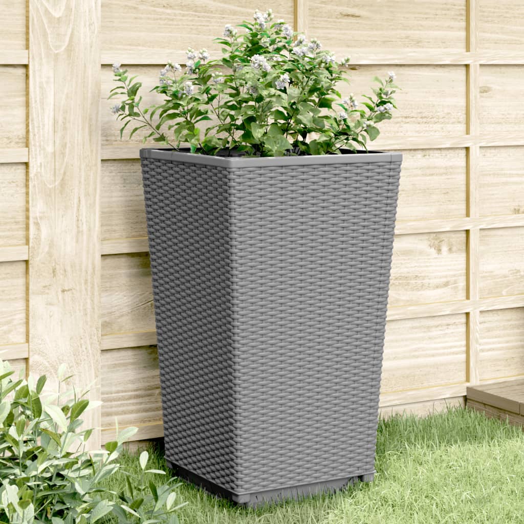 Plantenbakken 4 st 32,5x32,5x57 cm polypropeen lichtgrijs is nu te koop bij PeponiXL, paradijselijk wonen!
