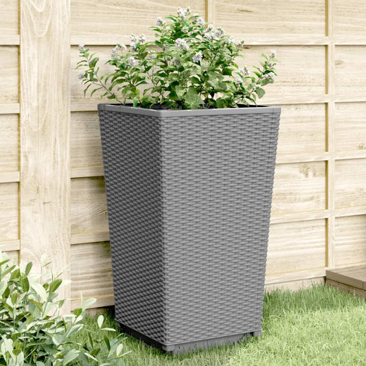 Plantenbakken 4 st 32,5x32,5x57 cm polypropeen lichtgrijs is nu te koop bij PeponiXL, paradijselijk wonen!