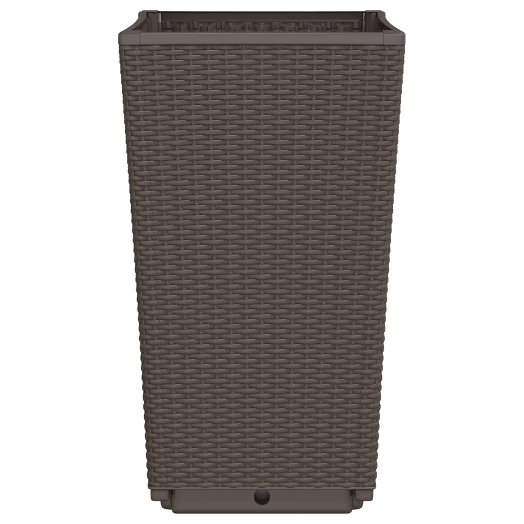 Plantenbakken 4 st 32,5x32,5x57 cm polypropeen bruin is nu te koop bij PeponiXL, paradijselijk wonen!