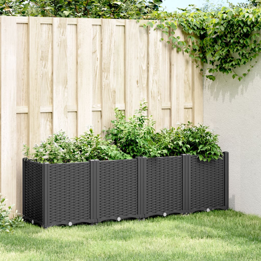 Plantenbak 160x40x53 cm polypropeen zwart is nu te koop bij PeponiXL, paradijselijk wonen!