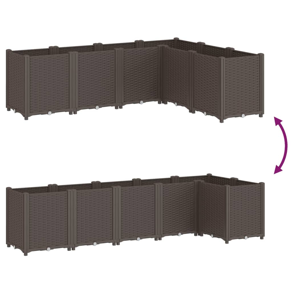 Plantenbak 160x120x53 cm polypropeen bruin is nu te koop bij PeponiXL, paradijselijk wonen!