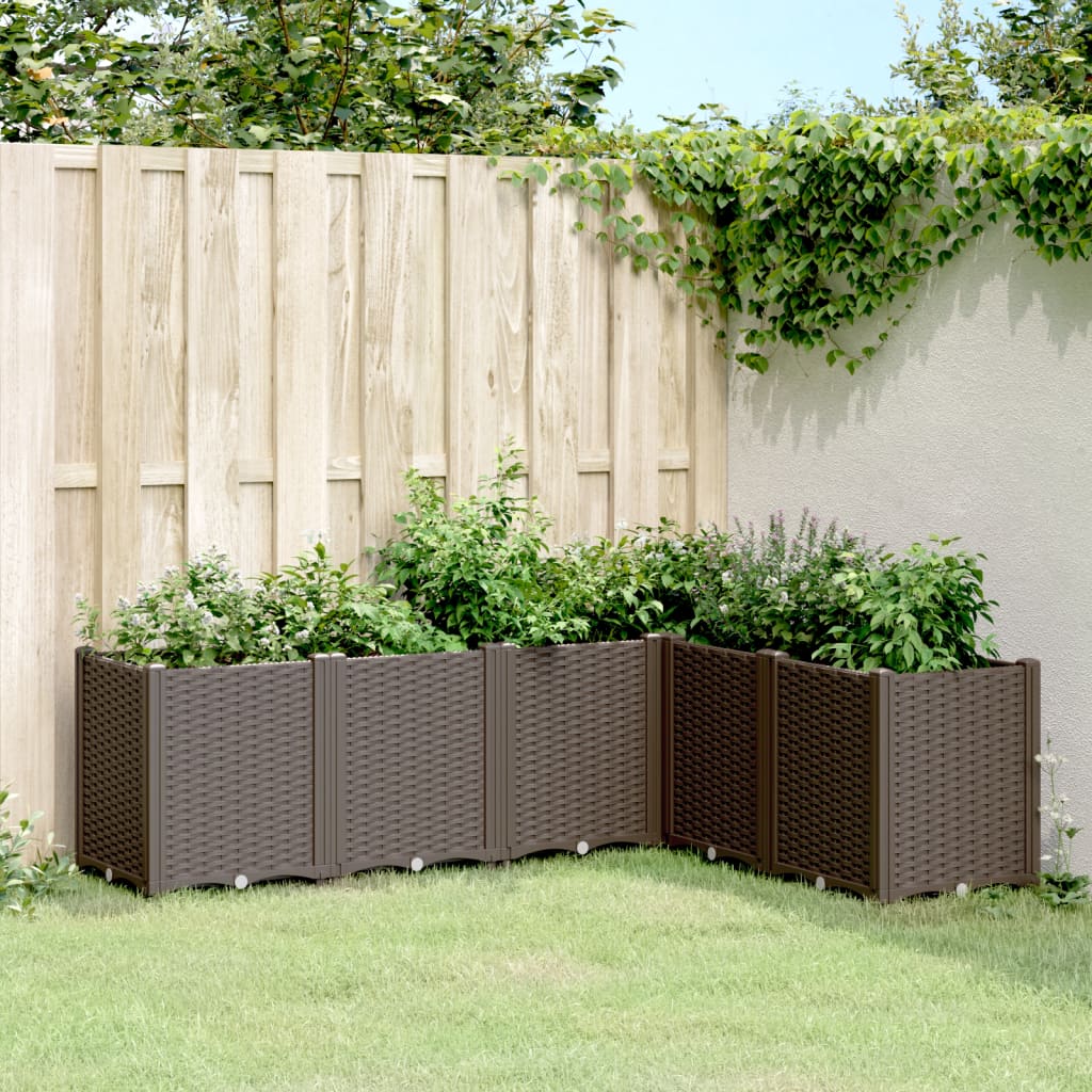 Plantenbak 160x120x53 cm polypropeen bruin is nu te koop bij PeponiXL, paradijselijk wonen!
