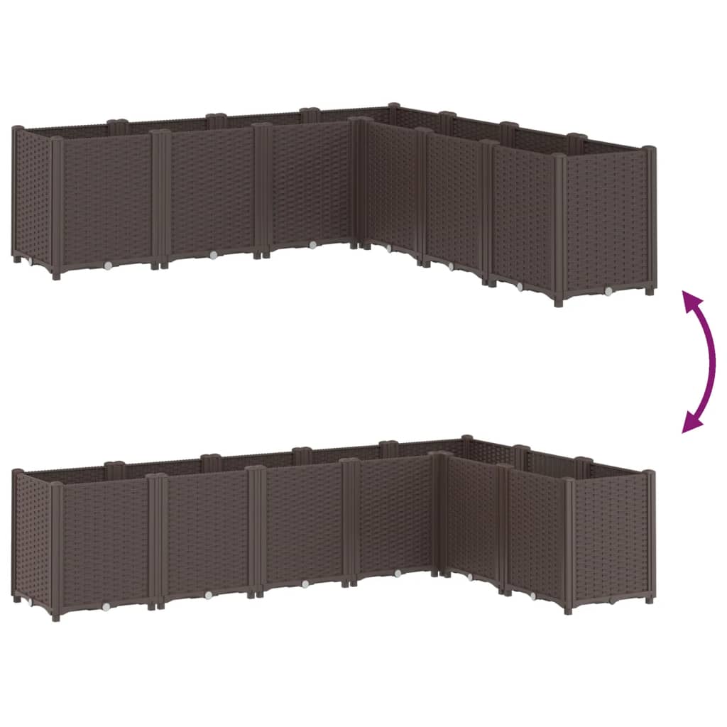Plantenbak 160x160x53 cm polypropeen bruin is nu te koop bij PeponiXL, paradijselijk wonen!