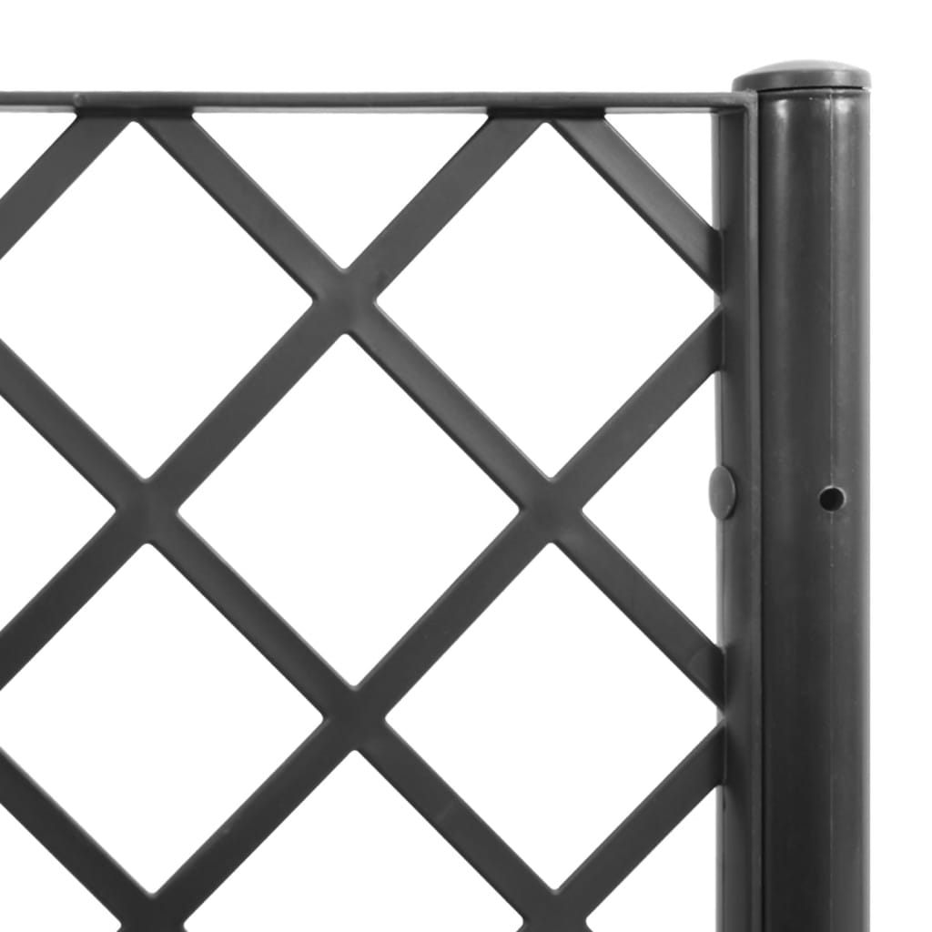Plantenbak met latwerk 160x40x140 cm polypropeen zwart is nu te koop bij PeponiXL, paradijselijk wonen!