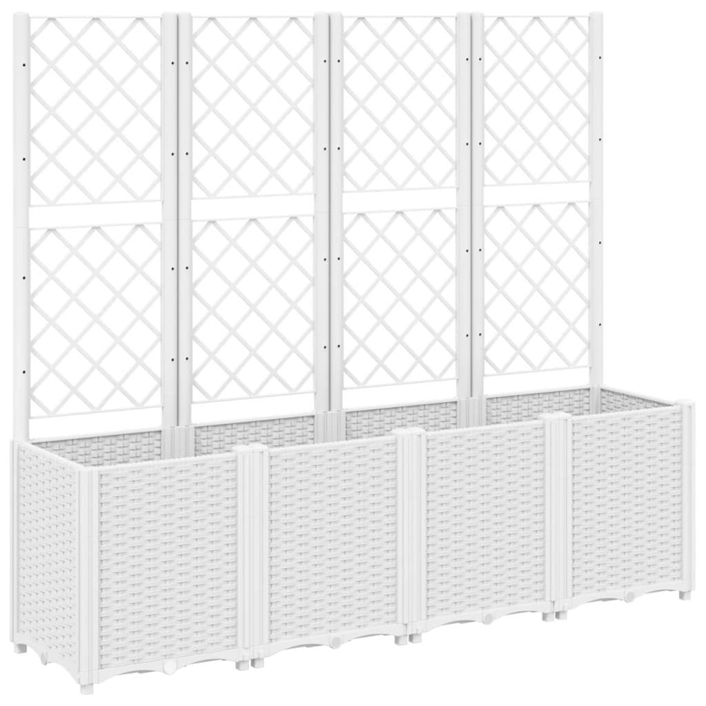 Plantenbak met latwerk 160x40x140 cm polypropeen wit is nu te koop bij PeponiXL, paradijselijk wonen!