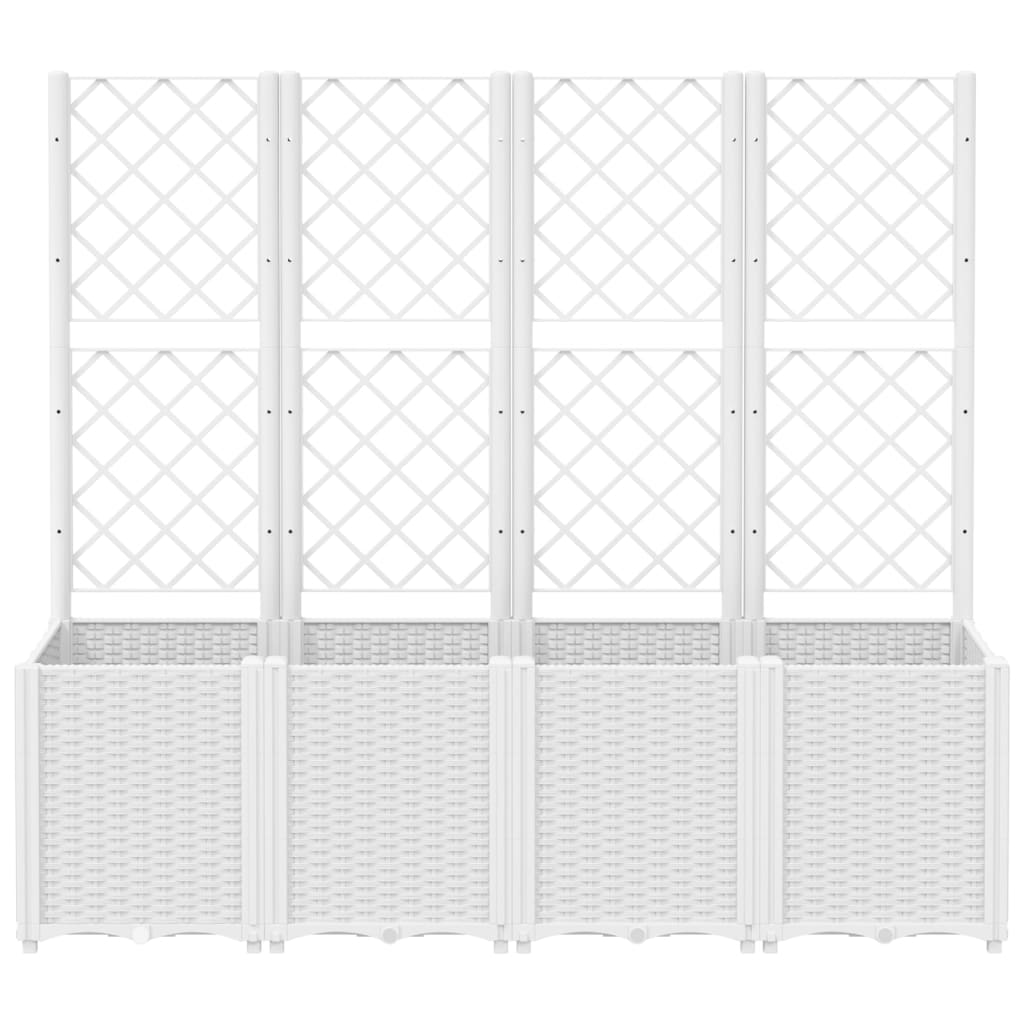 Plantenbak met latwerk 160x40x140 cm polypropeen wit is nu te koop bij PeponiXL, paradijselijk wonen!