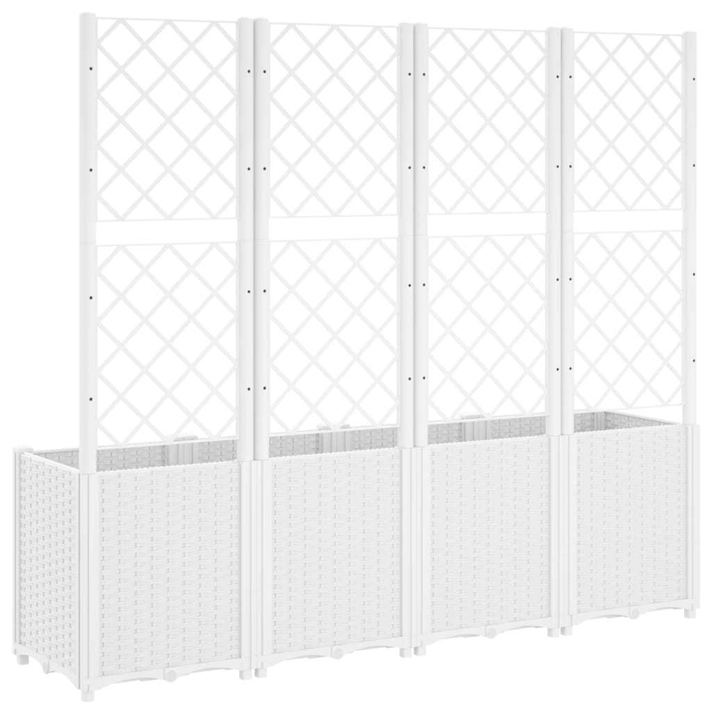 Plantenbak met latwerk 160x40x140 cm polypropeen wit is nu te koop bij PeponiXL, paradijselijk wonen!