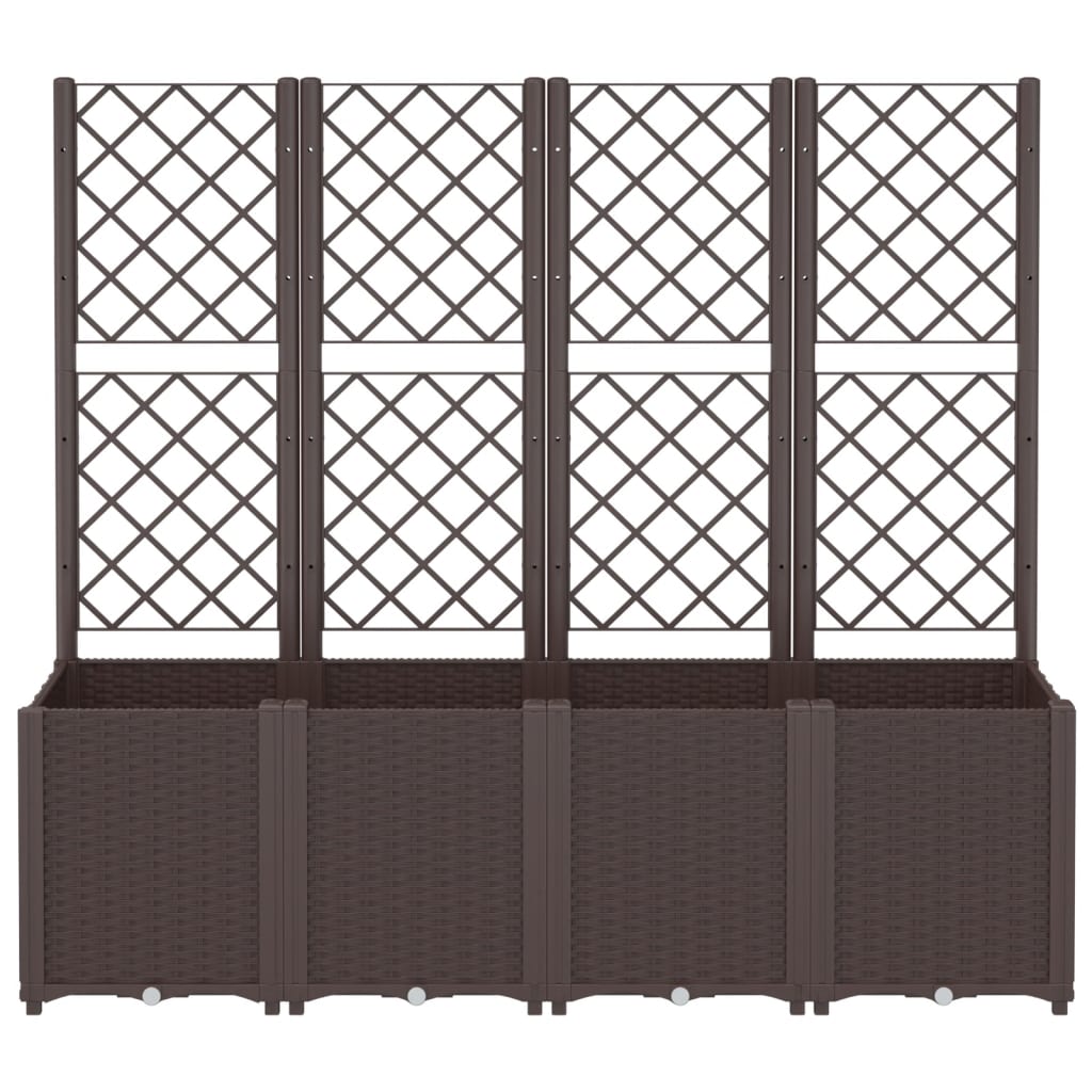 Plantenbak met latwerk 160x40x140 cm polypropeen bruin is nu te koop bij PeponiXL, paradijselijk wonen!