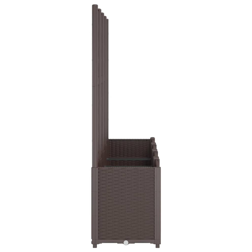 Plantenbak met latwerk 160x40x140 cm polypropeen bruin is nu te koop bij PeponiXL, paradijselijk wonen!
