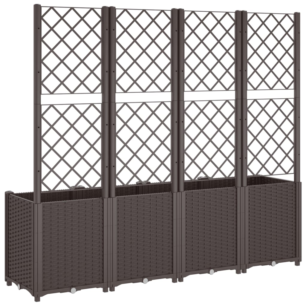 Plantenbak met latwerk 160x40x140 cm polypropeen bruin is nu te koop bij PeponiXL, paradijselijk wonen!