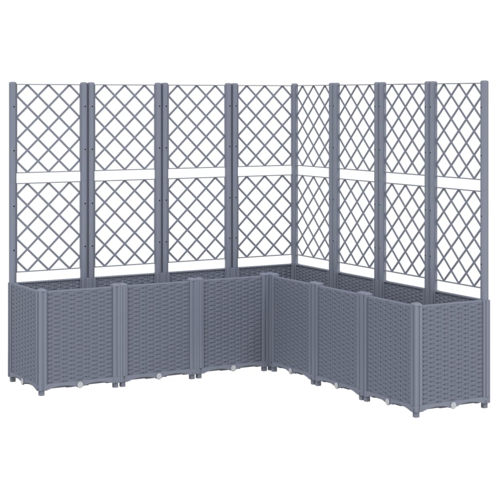 Plantenbak met latwerk 160x160x140 cm polypropeen blauwgrijs is nu te koop bij PeponiXL, paradijselijk wonen!