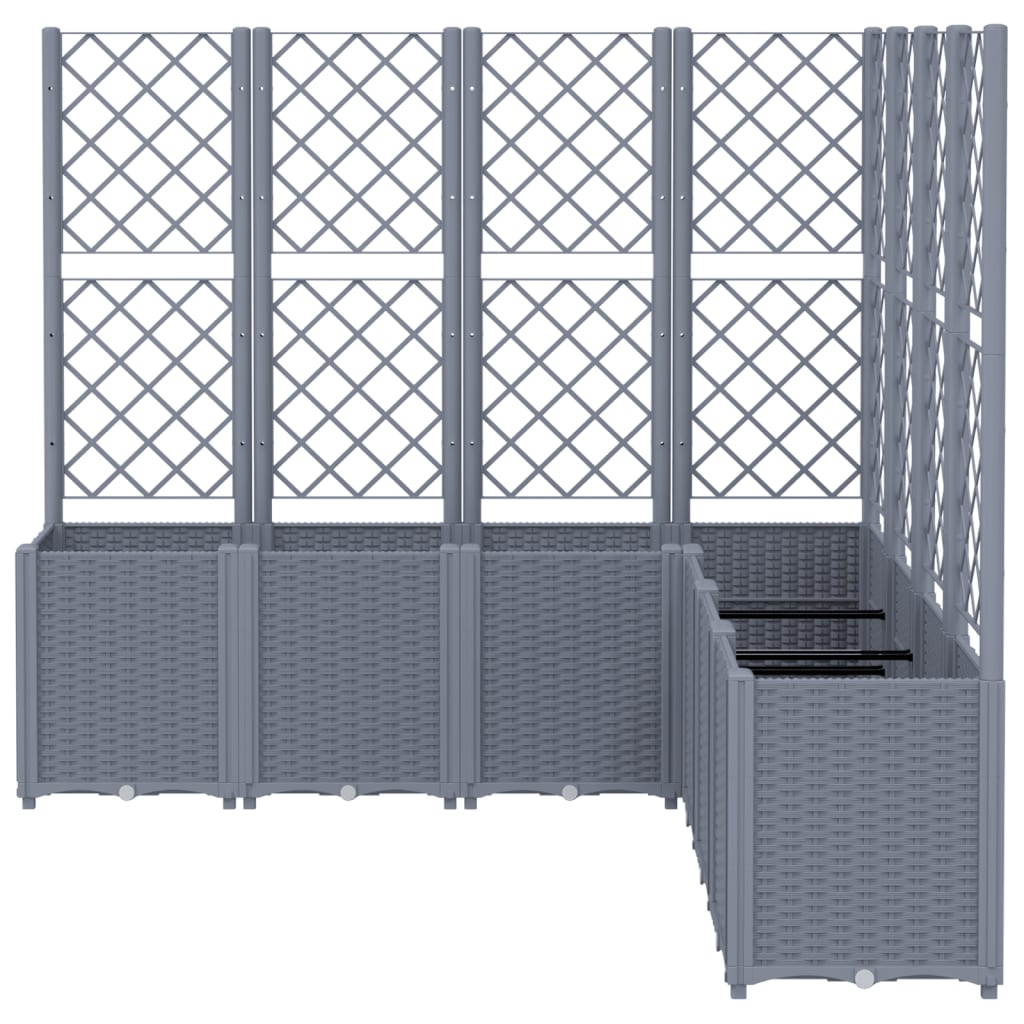 Plantenbak met latwerk 160x160x140 cm polypropeen blauwgrijs is nu te koop bij PeponiXL, paradijselijk wonen!