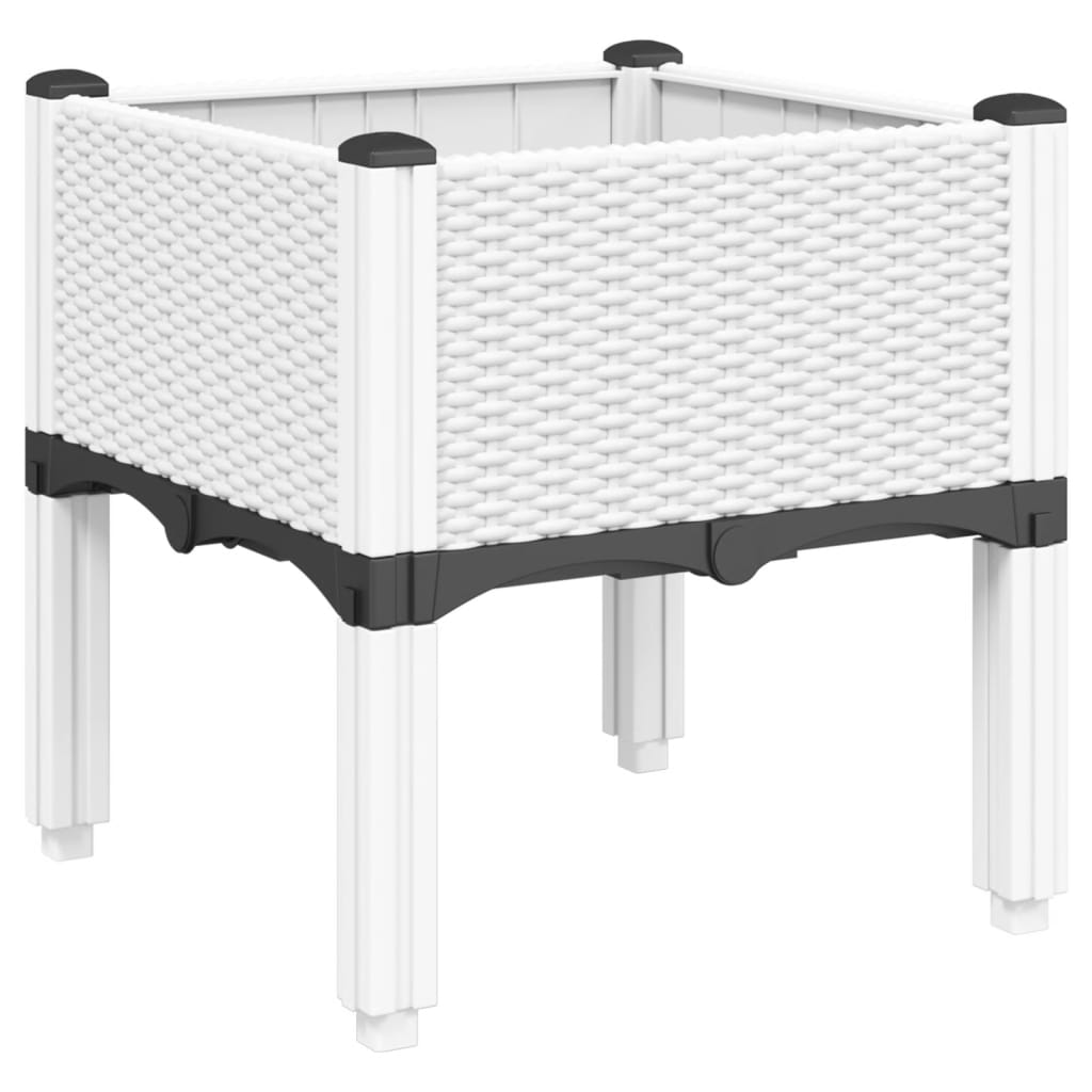 Plantenbak met poten 40x40x42 cm polypropeen wit is nu te koop bij PeponiXL, paradijselijk wonen!