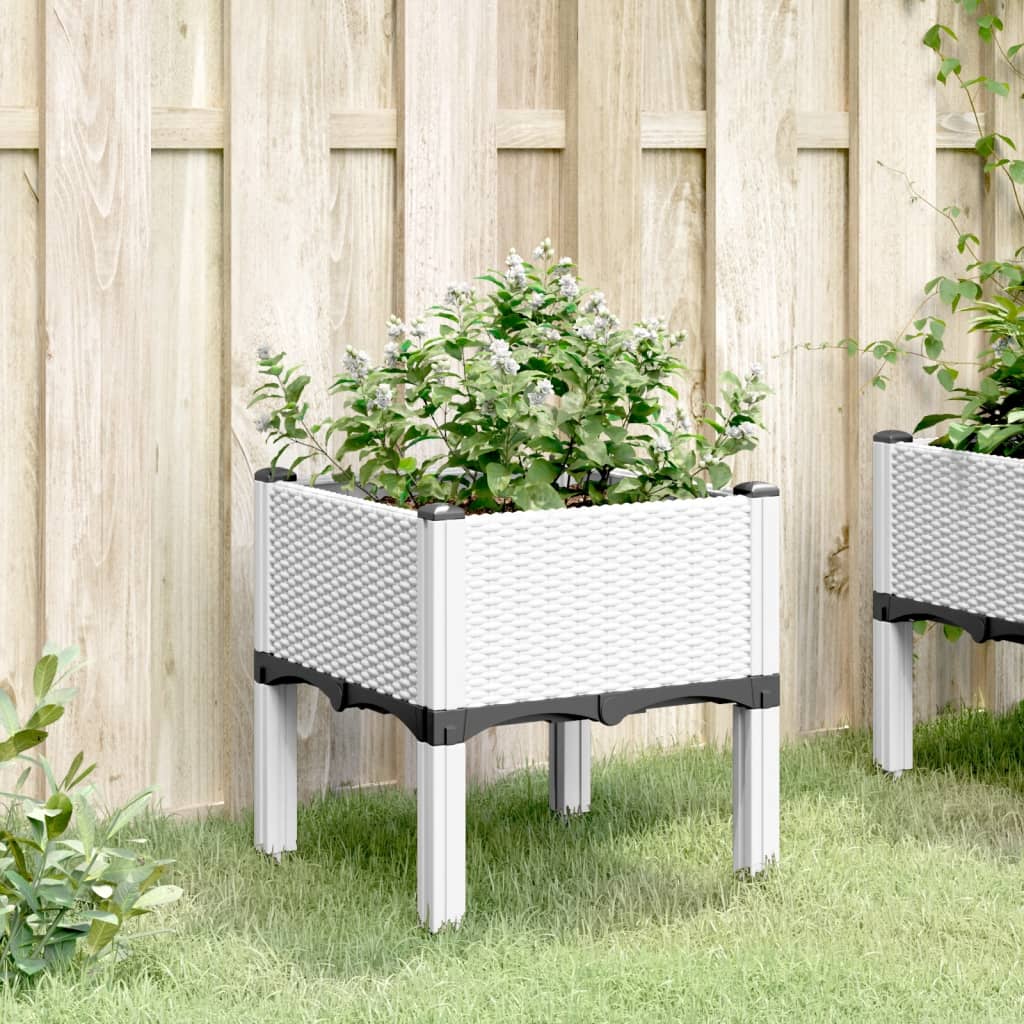 Plantenbak met poten 40x40x42 cm polypropeen wit is nu te koop bij PeponiXL, paradijselijk wonen!