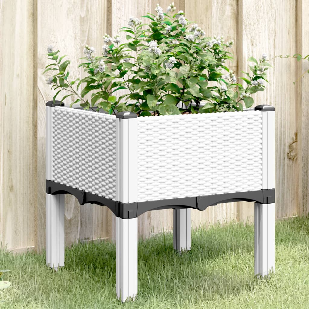 Plantenbak met poten 40x40x42 cm polypropeen wit is nu te koop bij PeponiXL, paradijselijk wonen!