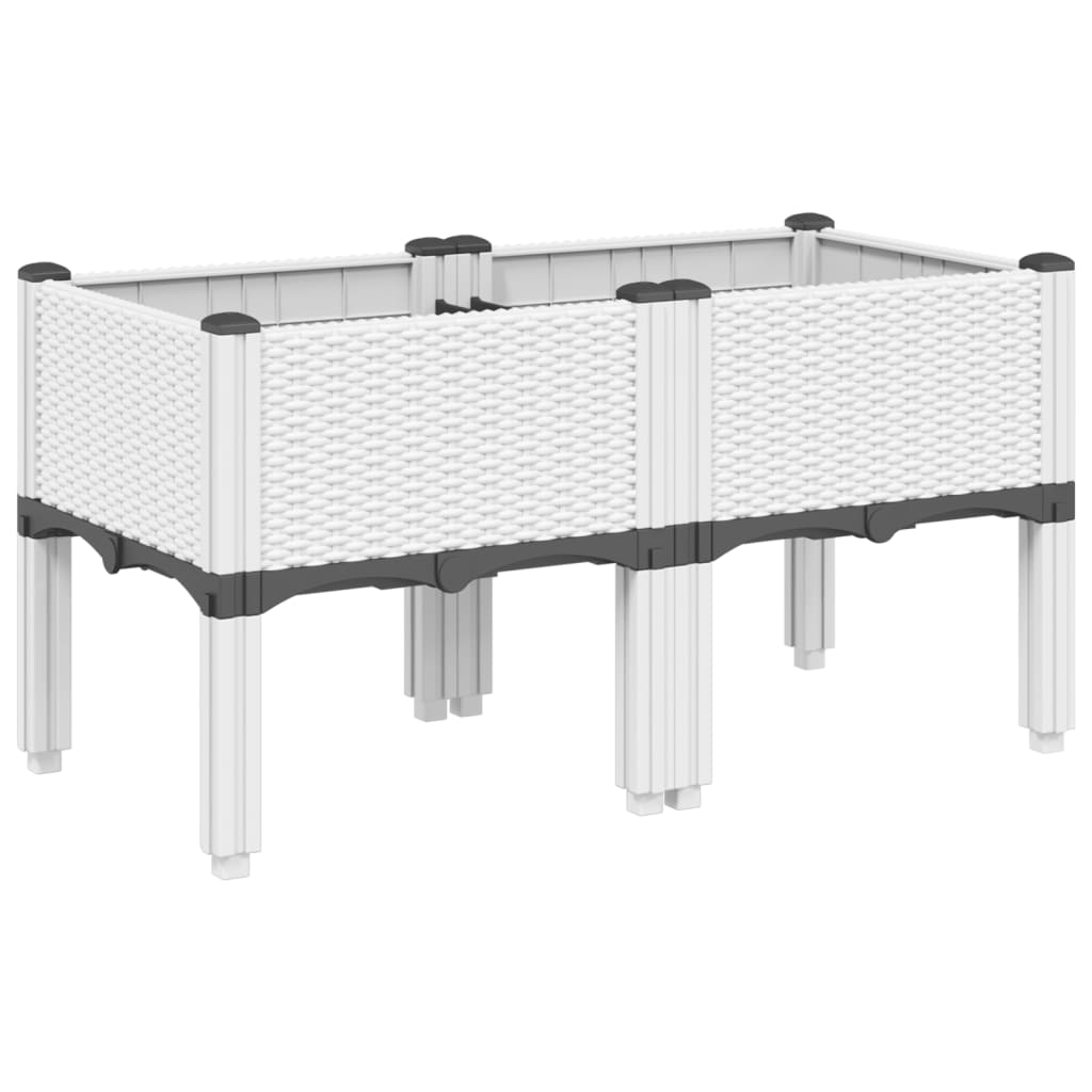 Plantenbak met poten 80x40x42 cm polypropeen wit is nu te koop bij PeponiXL, paradijselijk wonen!
