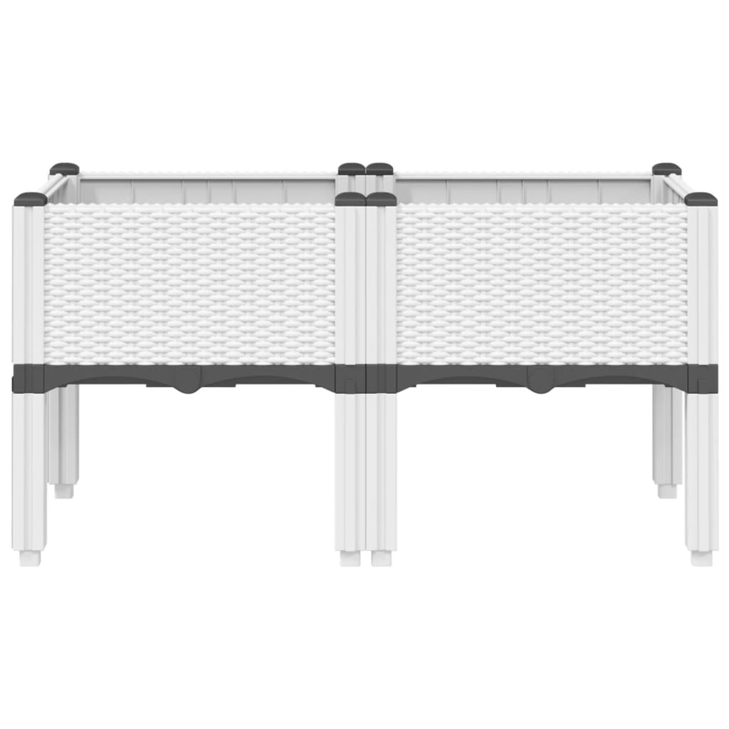 Plantenbak met poten 80x40x42 cm polypropeen wit is nu te koop bij PeponiXL, paradijselijk wonen!