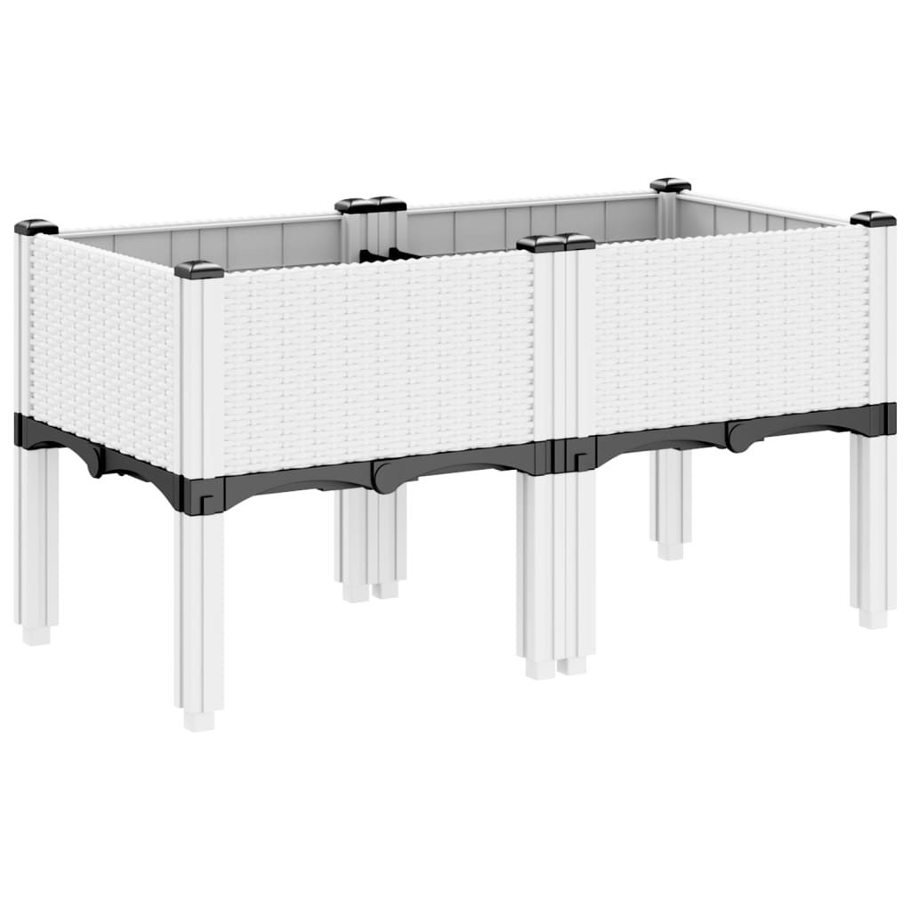 Plantenbak met poten 80x40x42 cm polypropeen wit is nu te koop bij PeponiXL, paradijselijk wonen!