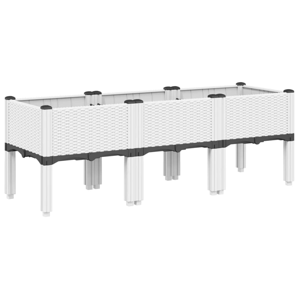 Plantenbak met poten 120x40x42 cm polypropeen wit is nu te koop bij PeponiXL, paradijselijk wonen!