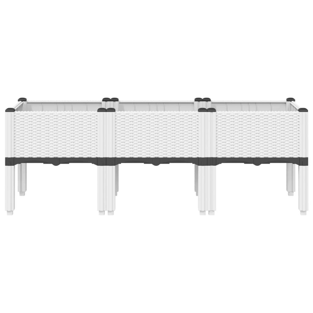 Plantenbak met poten 120x40x42 cm polypropeen wit is nu te koop bij PeponiXL, paradijselijk wonen!