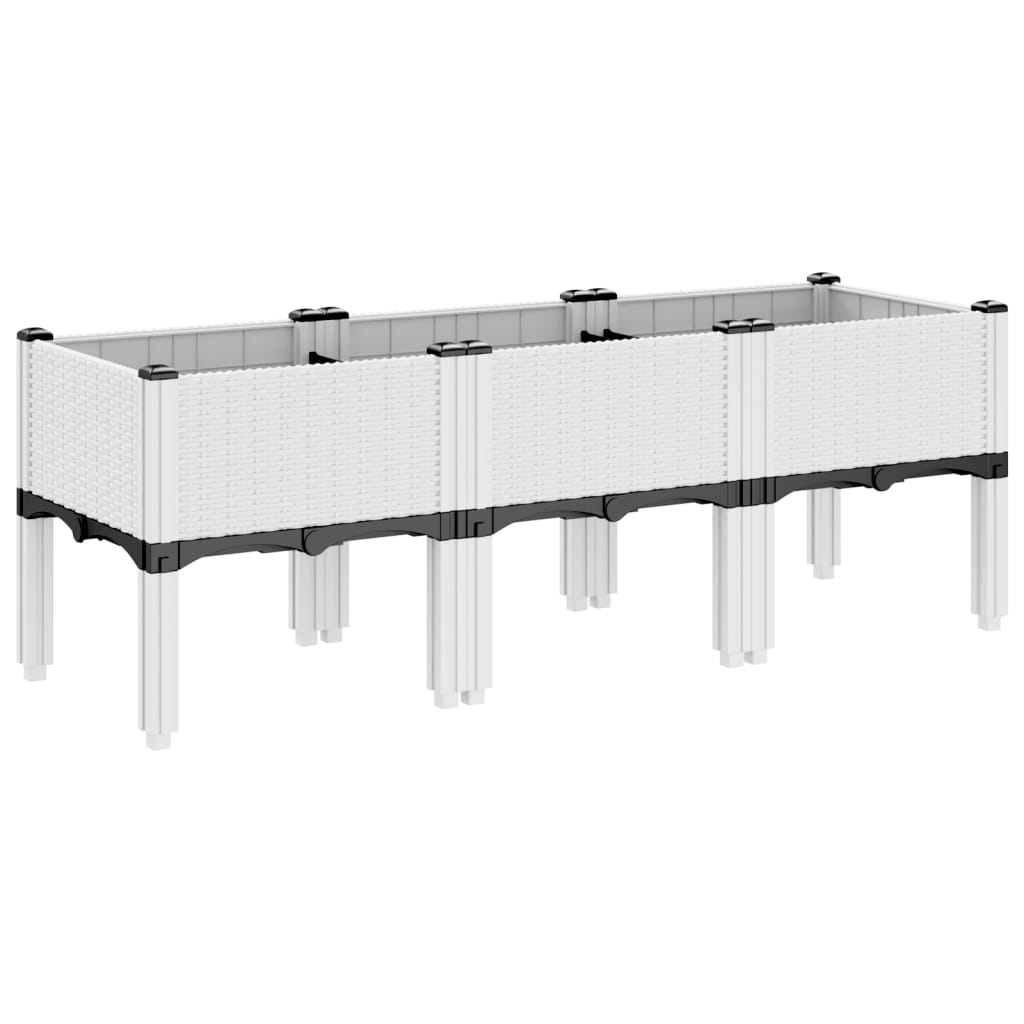 Plantenbak met poten 120x40x42 cm polypropeen wit is nu te koop bij PeponiXL, paradijselijk wonen!