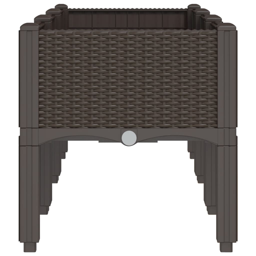Plantenbak met poten 120x40x42 cm polypropeen bruin is nu te koop bij PeponiXL, paradijselijk wonen!
