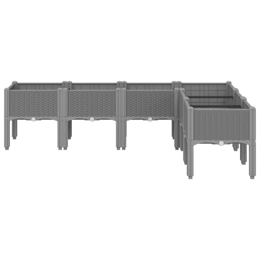 Plantenbak met poten 160x120x42 cm polypropeen lichtgrijs is nu te koop bij PeponiXL, paradijselijk wonen!