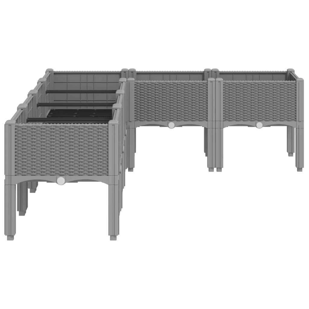 Plantenbak met poten 160x120x42 cm polypropeen lichtgrijs is nu te koop bij PeponiXL, paradijselijk wonen!