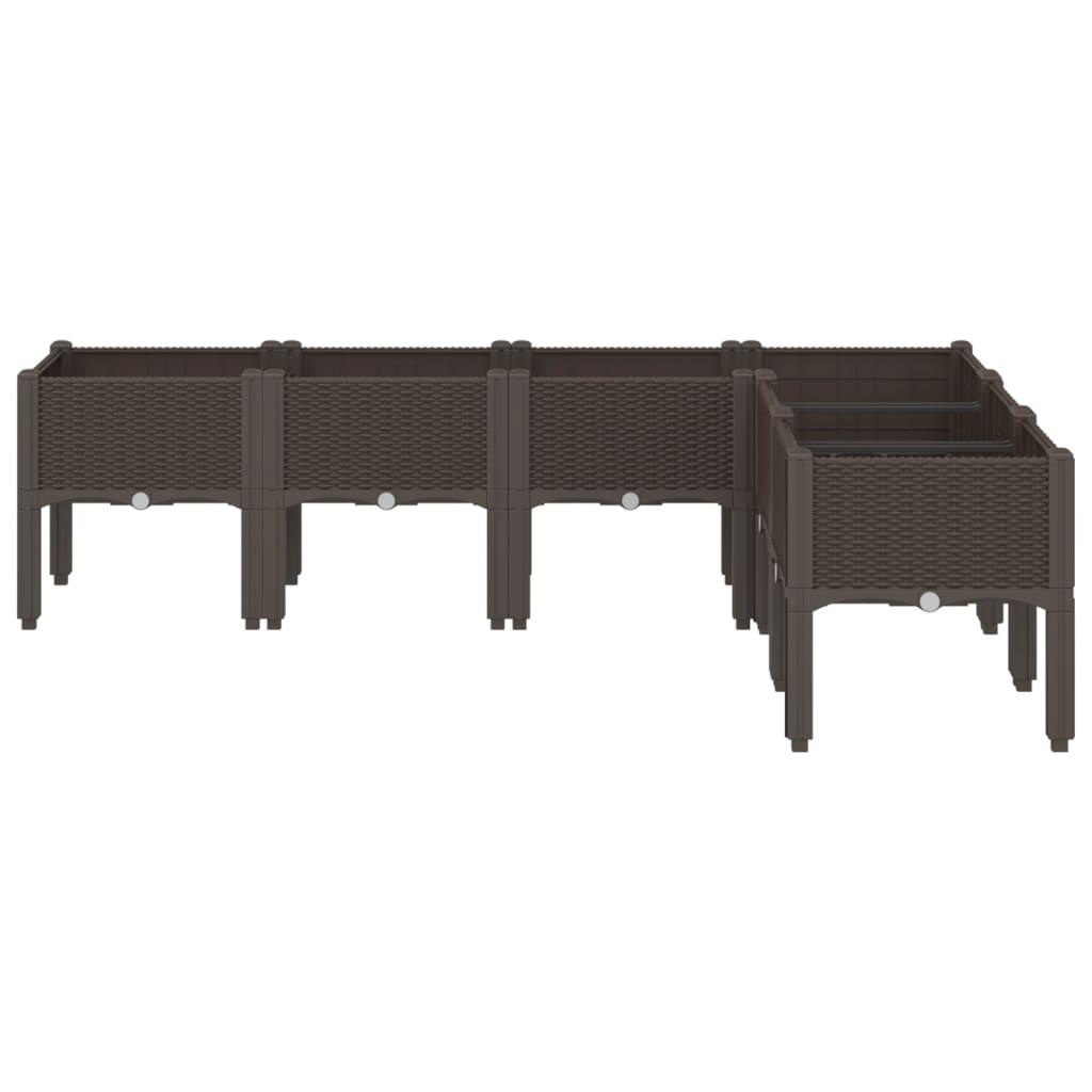 Plantenbak met poten 160x120x42 cm polypropeen bruin is nu te koop bij PeponiXL, paradijselijk wonen!