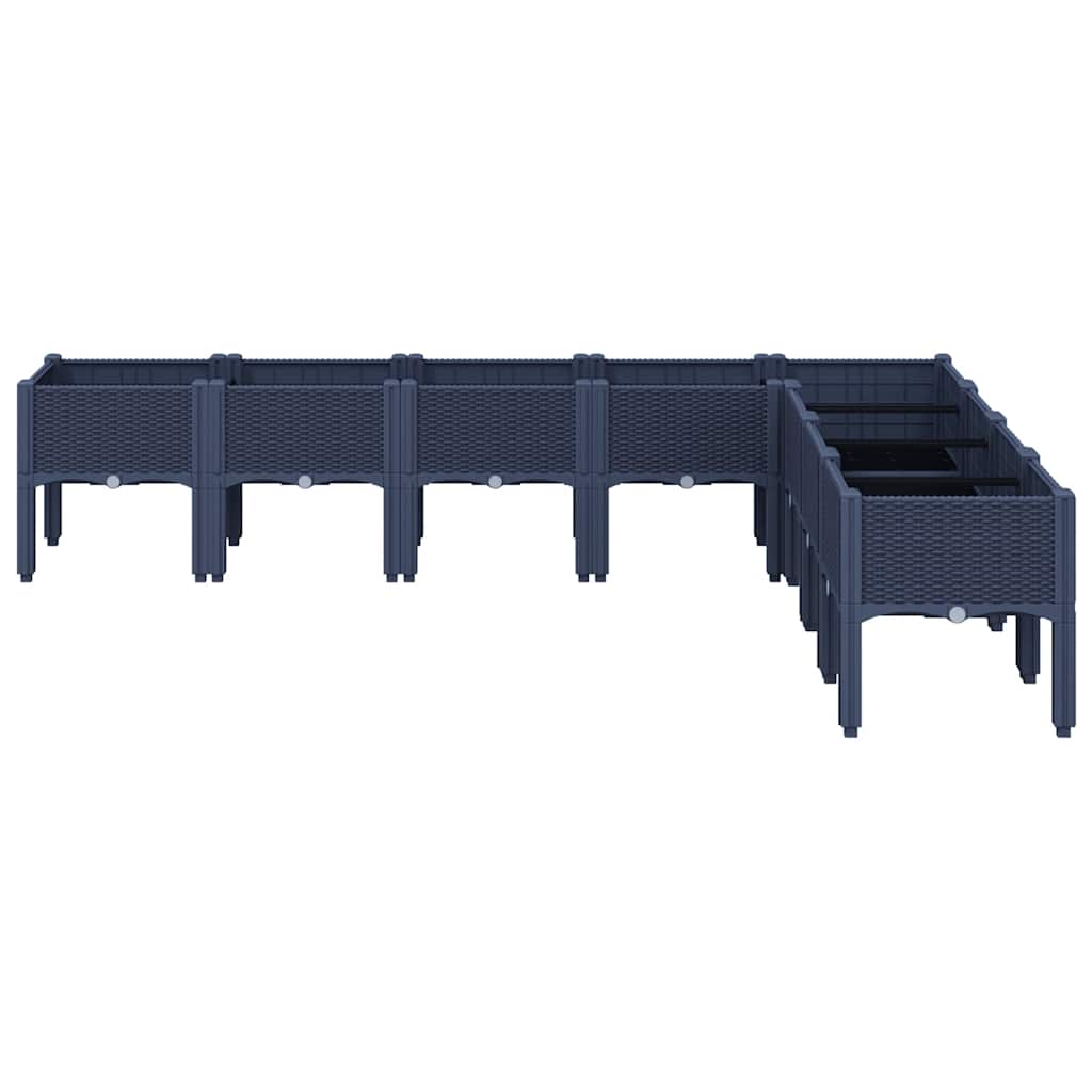 Plantenbak met poten 200x160x42 cm polypropeen blauwgrijs is nu te koop bij PeponiXL, paradijselijk wonen!
