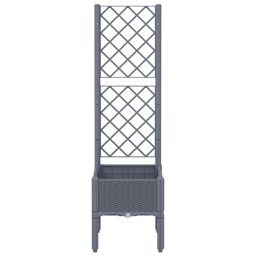 Plantenbak met latwerk 40x40x142 cm polypropeen blauwgrijs is nu te koop bij PeponiXL, paradijselijk wonen!
