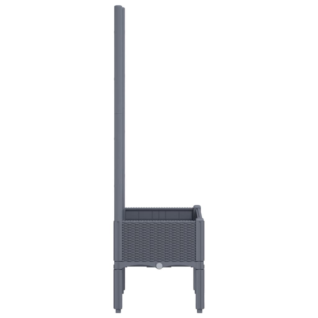 Plantenbak met latwerk 40x40x142 cm polypropeen blauwgrijs is nu te koop bij PeponiXL, paradijselijk wonen!