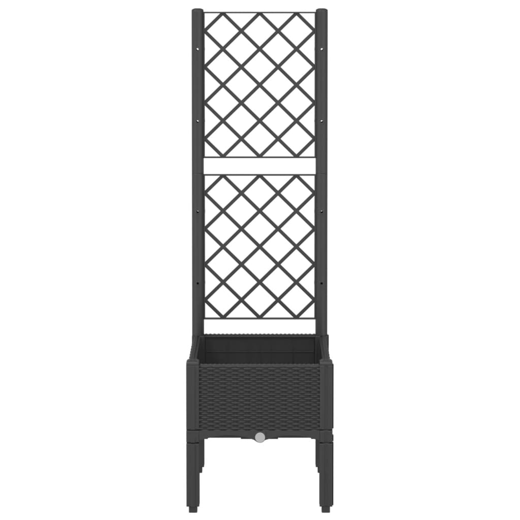 Plantenbak met latwerk 40x40x142 cm polypropeen zwart is nu te koop bij PeponiXL, paradijselijk wonen!