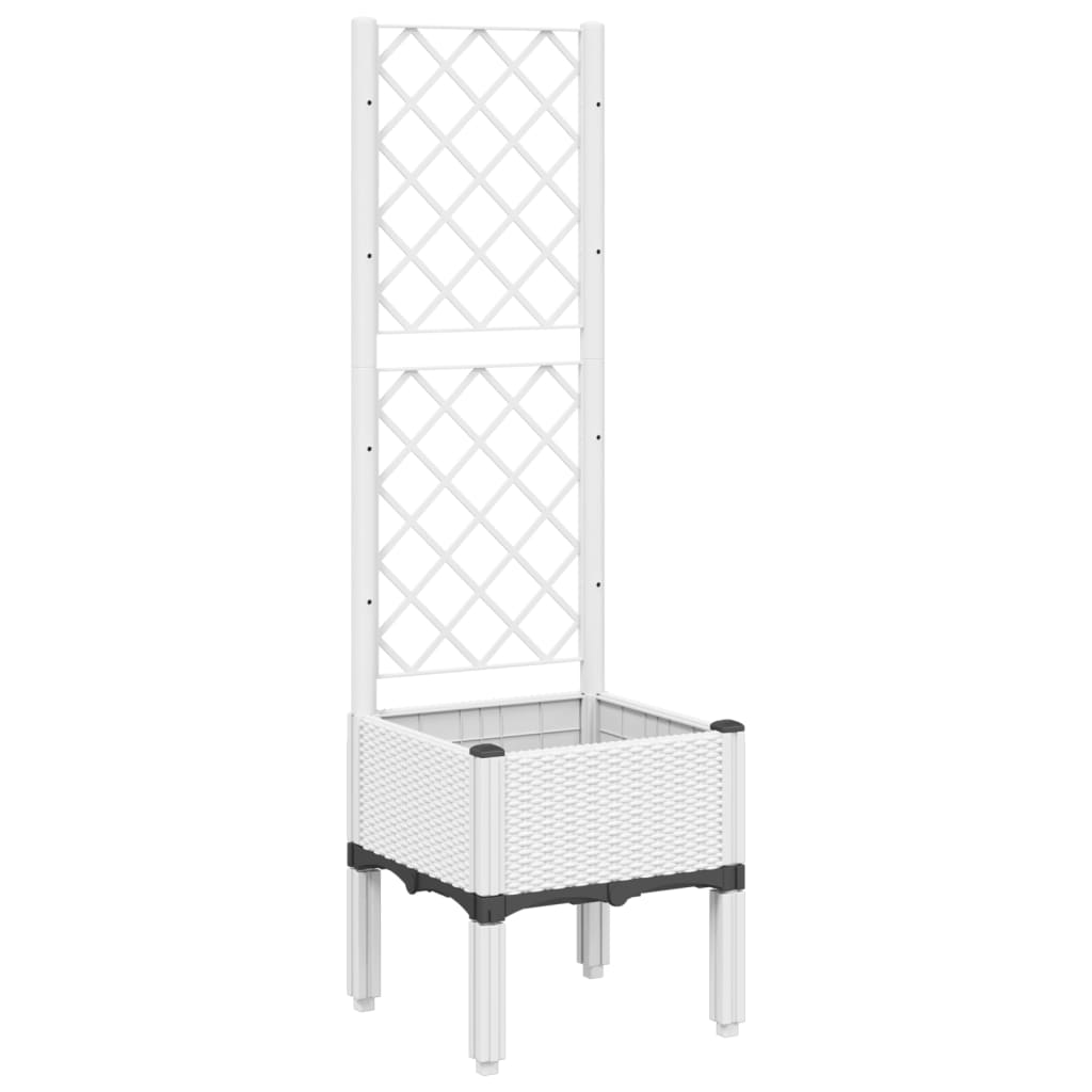 Plantenbak met latwerk 40x40x142 cm polypropeen wit is nu te koop bij PeponiXL, paradijselijk wonen!