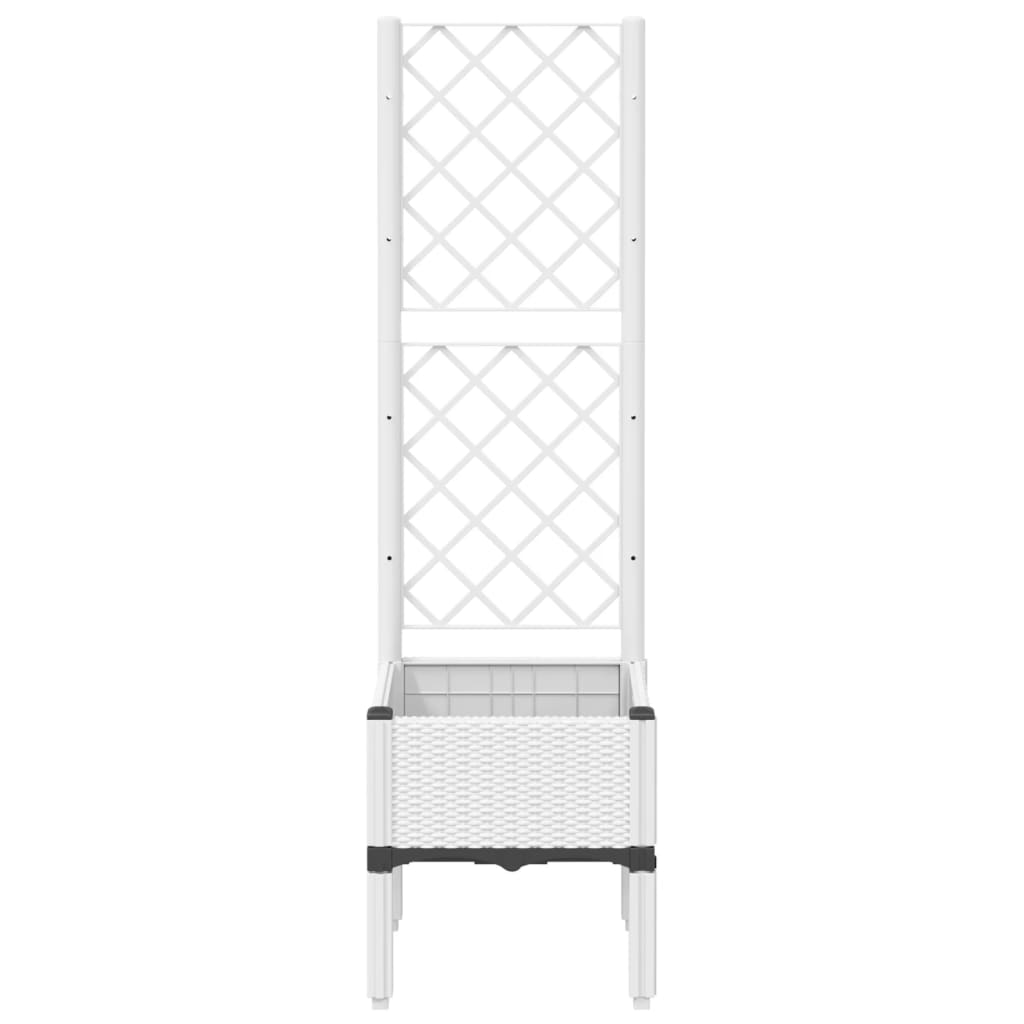 Plantenbak met latwerk 40x40x142 cm polypropeen wit is nu te koop bij PeponiXL, paradijselijk wonen!