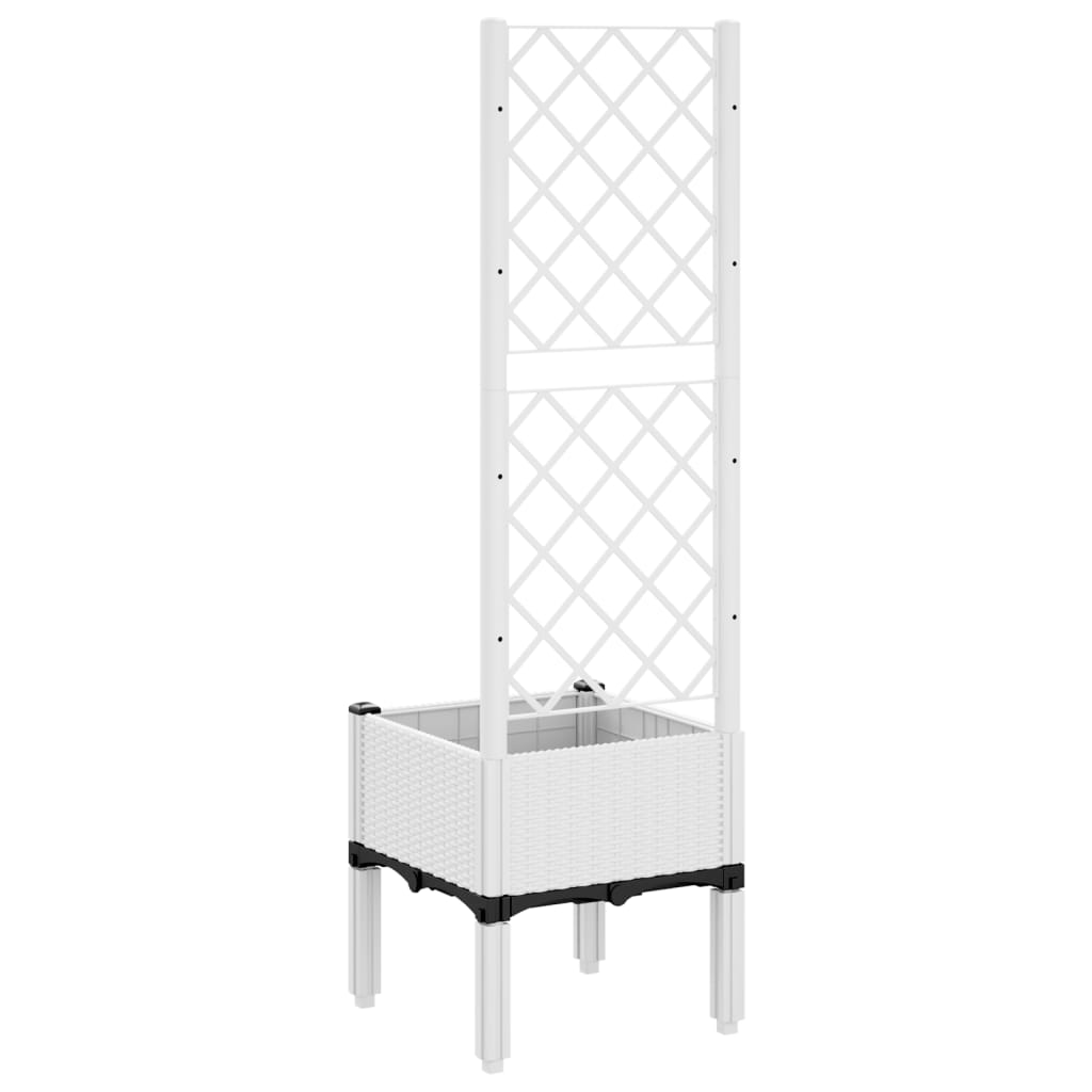 Plantenbak met latwerk 40x40x142 cm polypropeen wit is nu te koop bij PeponiXL, paradijselijk wonen!
