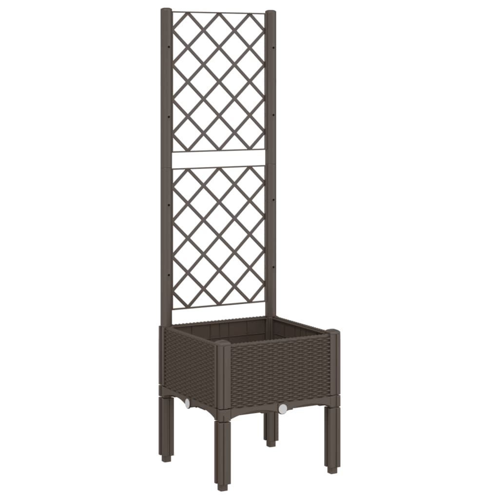 Plantenbak met latwerk 40x40x142 cm polypropeen bruin is nu te koop bij PeponiXL, paradijselijk wonen!