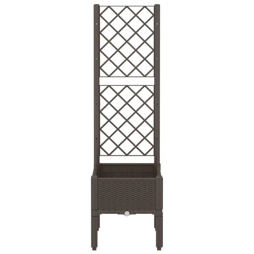 Plantenbak met latwerk 40x40x142 cm polypropeen bruin is nu te koop bij PeponiXL, paradijselijk wonen!