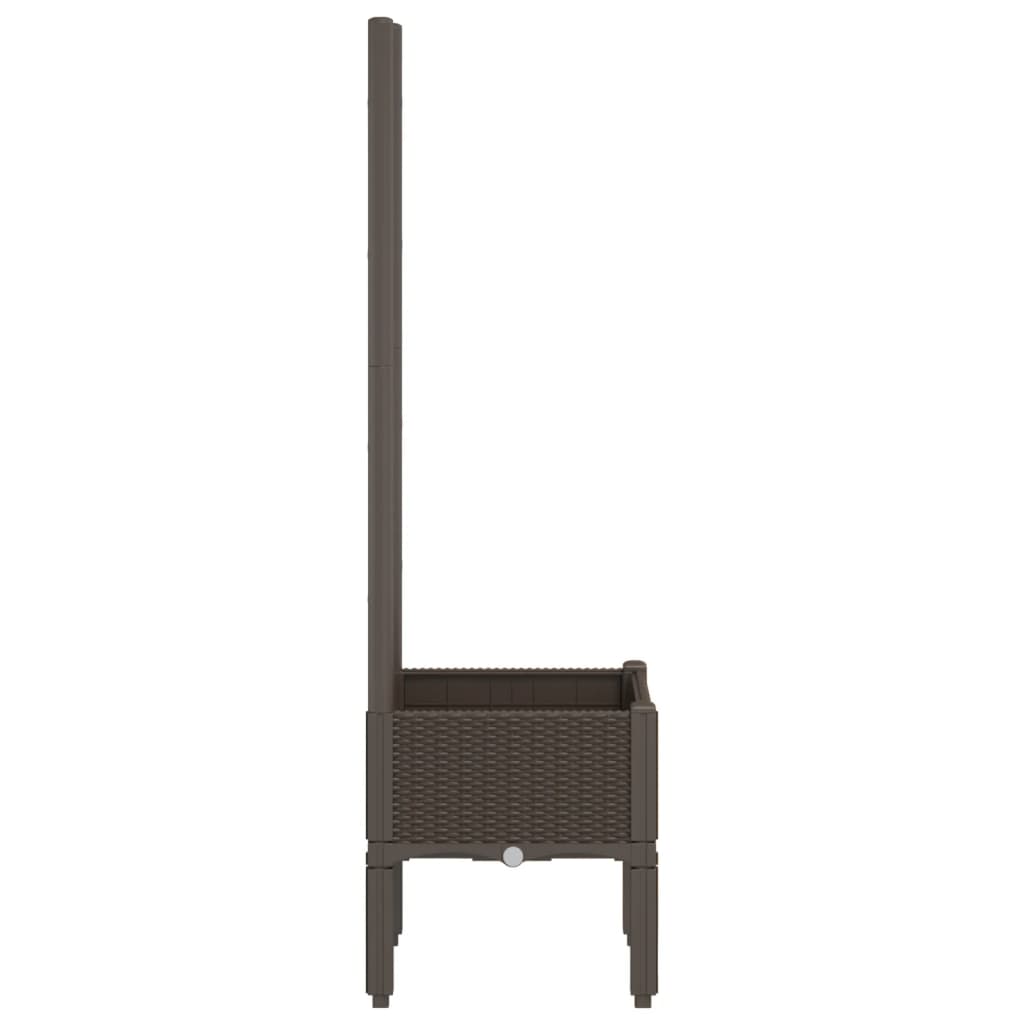 Plantenbak met latwerk 40x40x142 cm polypropeen bruin is nu te koop bij PeponiXL, paradijselijk wonen!