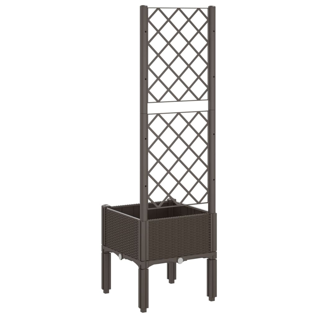 Plantenbak met latwerk 40x40x142 cm polypropeen bruin is nu te koop bij PeponiXL, paradijselijk wonen!
