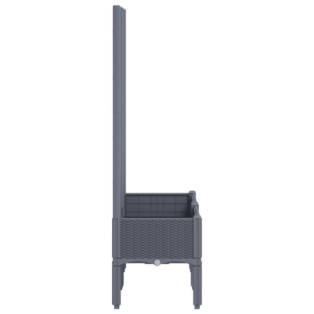 Plantenbak met latwerk 80x40x142 cm polypropeen blauwgrijs is nu te koop bij PeponiXL, paradijselijk wonen!