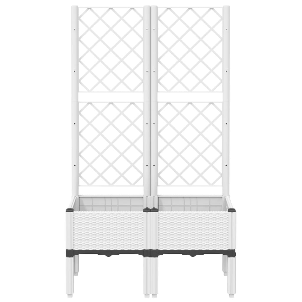 Plantenbak met latwerk 80x40x142 cm polypropeen wit is nu te koop bij PeponiXL, paradijselijk wonen!