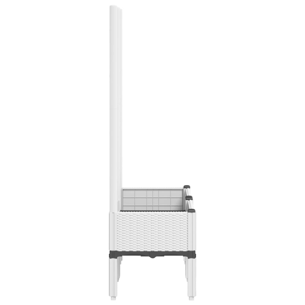 Plantenbak met latwerk 80x40x142 cm polypropeen wit is nu te koop bij PeponiXL, paradijselijk wonen!