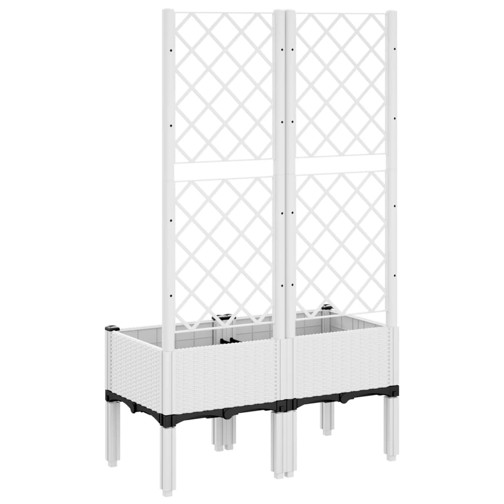 Plantenbak met latwerk 80x40x142 cm polypropeen wit is nu te koop bij PeponiXL, paradijselijk wonen!