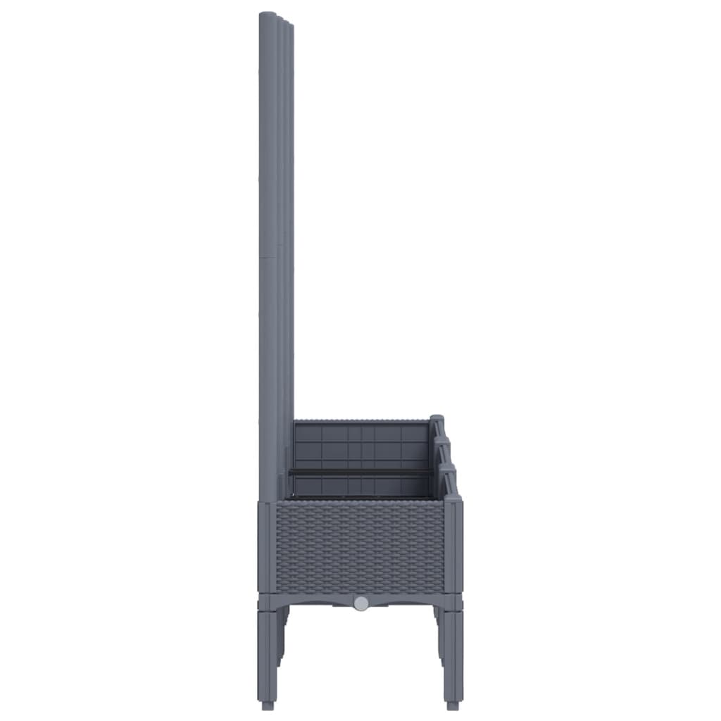 Plantenbak met latwerk 120x40x142 cm polypropeen blauwgrijs is nu te koop bij PeponiXL, paradijselijk wonen!