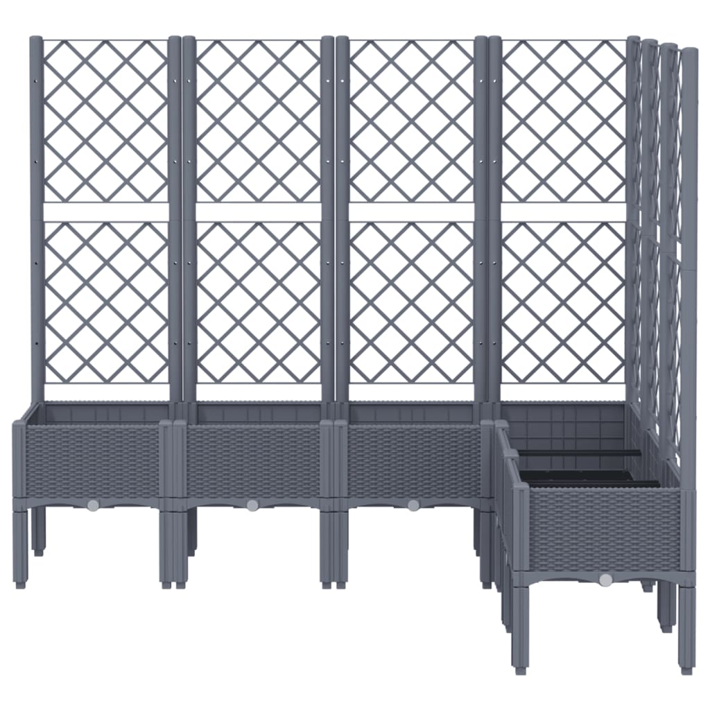 Plantenbak met latwerk 160x120x142 cm polypropeen blauwgrijs is nu te koop bij PeponiXL, paradijselijk wonen!
