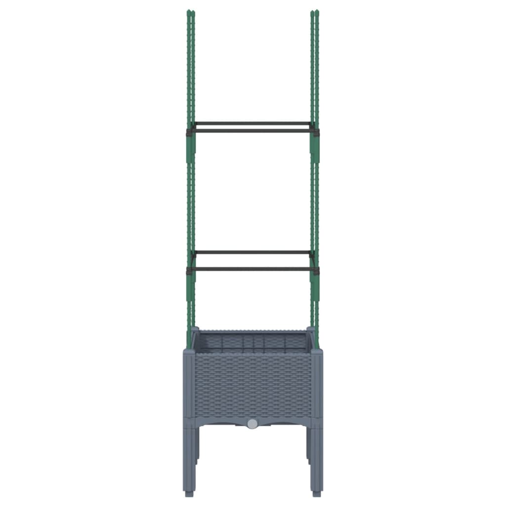 Plantenbak met latwerk 40x40x142,5 cm polypropeen blauwgrijs is nu te koop bij PeponiXL, paradijselijk wonen!