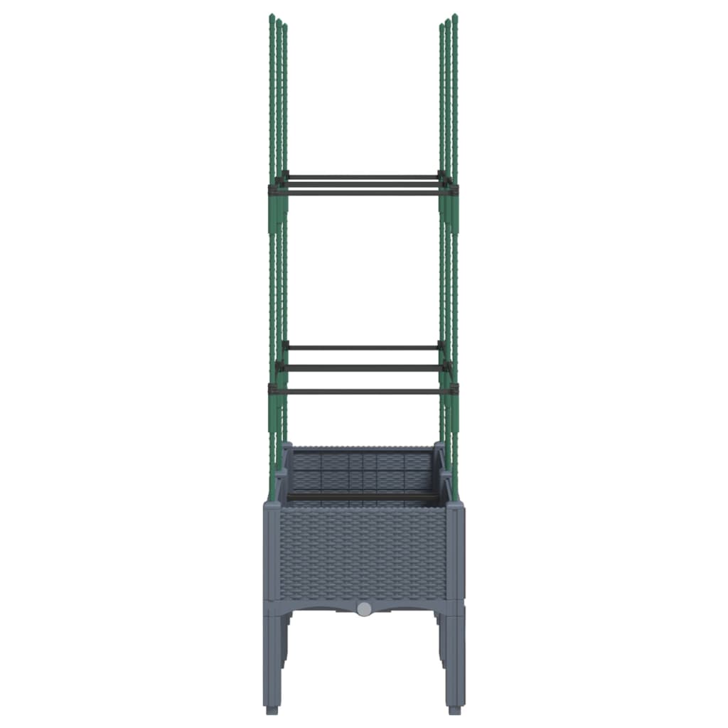 Plantenbak met latwerk 80x40x142,5 cm polypropeen blauwgrijs is nu te koop bij PeponiXL, paradijselijk wonen!