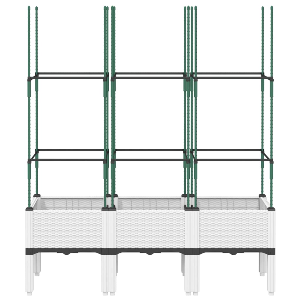 Plantenbak met latwerk 120x40x142,5 cm polypropeen wit is nu te koop bij PeponiXL, paradijselijk wonen!